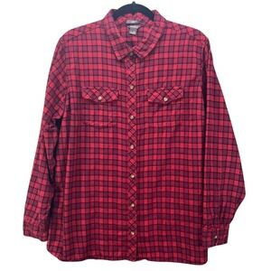 Eddie Bauer Flannel‎ Shirt Red 2XL